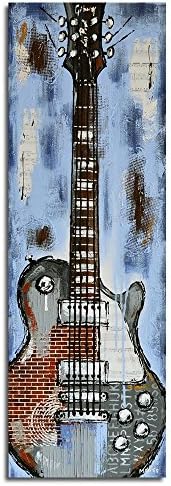 Guitar painting, Music Art, Guitar Art, Music artwork, Original mixed media textured electric guitar painting on canvas by Magda Magier