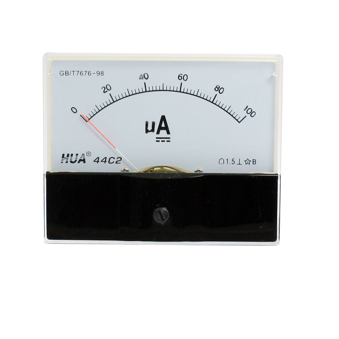 Sourcingmap 44C2 DC 0-100uA Rectangle Shape Analog Panel Meter Ammeter Gauge