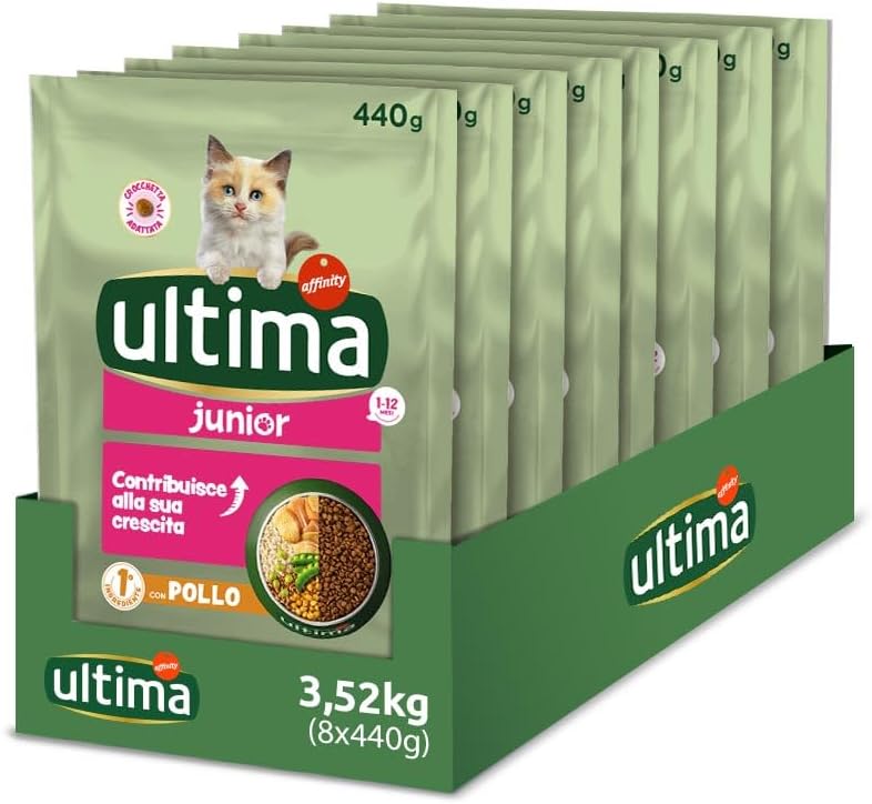 Ração para gatos juniores com frango: caixa de 8 x 440g