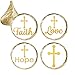 Baptism, Christening, First Communion Party Favor Decorations - Gold Cross Stickers (324 Count)