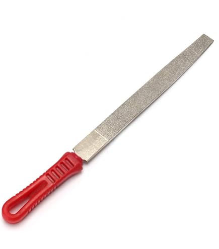 8-Inch Diamond Coated Flat File – 150 Grit Medium, For Glass, Tile, Ceramic, Stone, Marble, With Ergonomic Comfort Grip Handle, Total 12.4 Inches