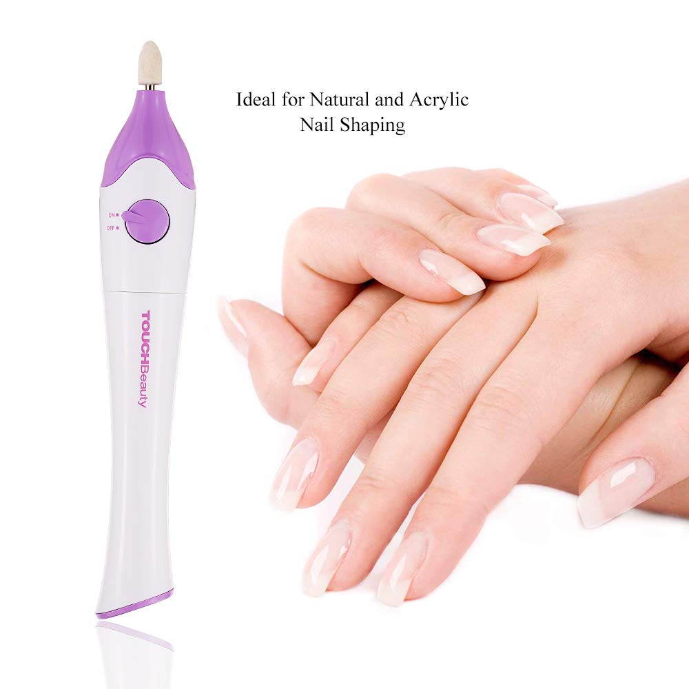 TOUCHBeauty Nail File Manicure/Pedicure Set with UV Light Dryer,Professional Acrylic Nail Tools Nail Drill Buffer Shine Fingernails Toenails Machine with 5 Attachment (Purple) TB-1335