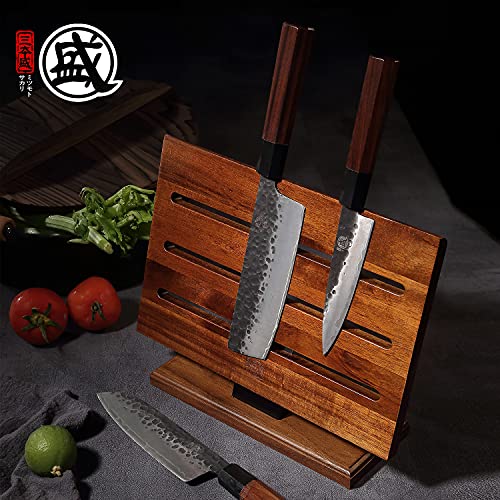MITSUMOTO SAKARI Kitchen Knife Block Holder, Japanese Acacia