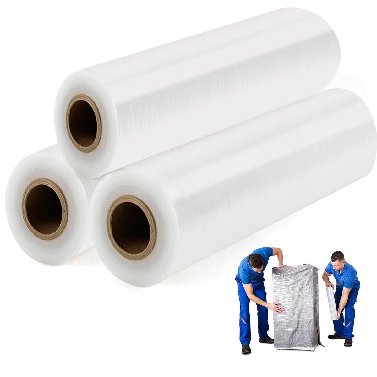 AISEY Shink Wrap Roll Heavy Duty Plastic 15" X 1000FT-3PACK Image