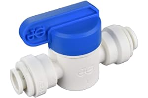 John Guest Speedfit 1/4 Inch Shut Off Valve, Push to Connect Plastic Plumbing Fitting, PPSV040808WP