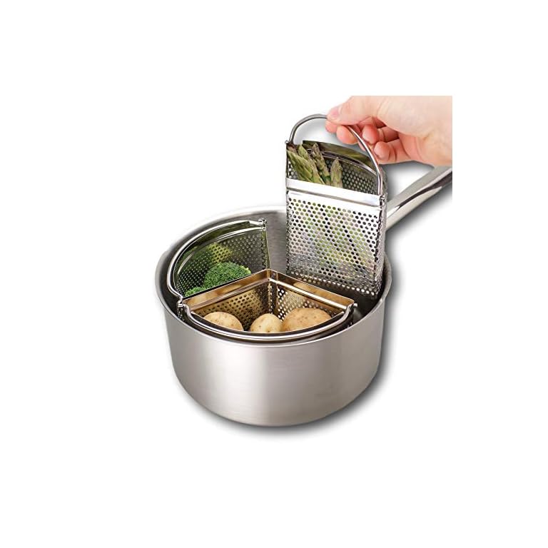 Family Saucepan Triple Pan Divider Separator Set Saves Cooking Space