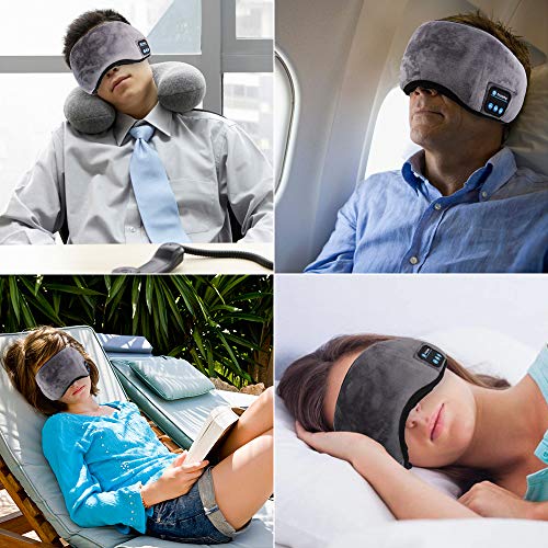 Sleep Headphones, Bluelark Bluetooth Sleep Mask with Headphones for Sleeping - Built-in Speakers and Microphone, Perfect for Travel, Sleeping, Meditation and Insomnia