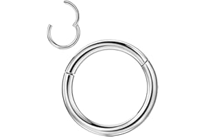 20G-18G-16G-14G-12G-10G 5/6/7/8/9/10/11/12/13/14/16mm 316l Surgical Steel Hinged Clicker Segment Septum Lip Nose Hoop Ring He