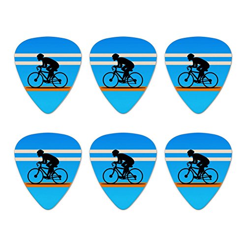 Road Bike Cycling Biking Bicycle Novelty Guitar Picks Medium Gauge - Set of 6