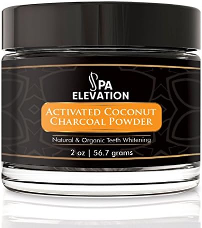 Activated Coconut Charcoal Powder by Spa Elevation: Natural Teeth Whitening Powder for Tooth Discoloration – Instant Dental Care Remedy for Brighter, Cleaner, Healthier Teeth and Gums