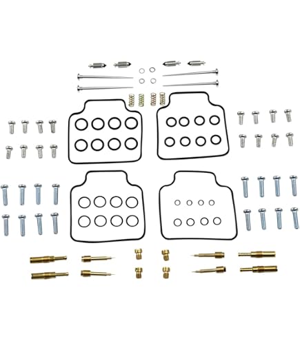 4X Carburetor Repair Kit For Honda CB750K 1979-1982 - Includes Jets, Needles, Gaskets, Float Valves & O-Rings