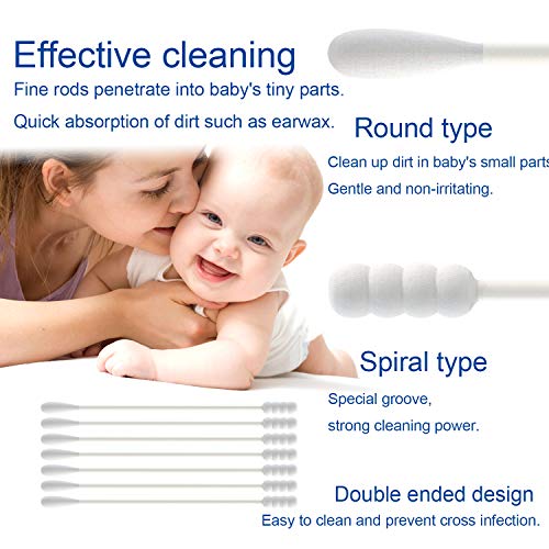 9.1Baby Cotton Swabs, Paper Sticks Cotton Buds for Baby Ear Nose Clean