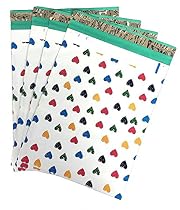 10x13 (100) Colorful Hearts Designer Poly Mailers Shipping Envelopes Boutique Custom Bags By ValueMailers (10