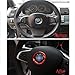 Thor-Inst Steering Wheel Center Decor Logo Ring Trim For BMW New 3 Series 320 GT5 Series X1 X 3 X4 X 5 X6 E46 E30 E34 E36 E39 E53 E60 E90-Multimedia audio button start car sticker(Red)