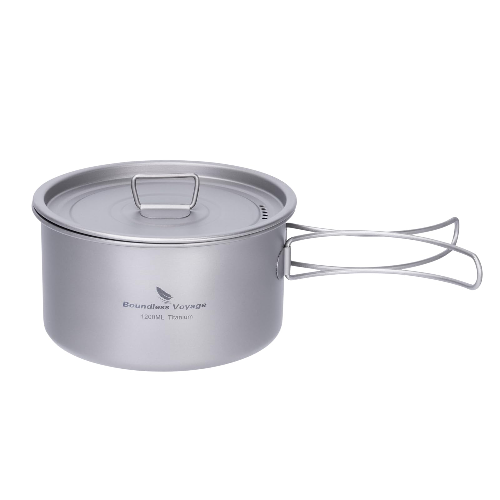 iBasingo Camping Cooking Pot Outdoor Titanium Cookware Sauce Pot Solo Hot Pot Lightweight Portable Travel Saucepan Cooking Kit Backpacking Equipment (1.4L Ti2106C)