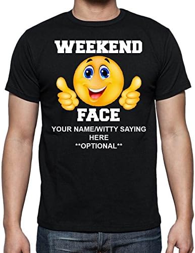 Suck My Tee - Personalized-Custom Smiley Emoji Weekend Face T Shirt, Black, Sizes Small, Medium, Large and XL