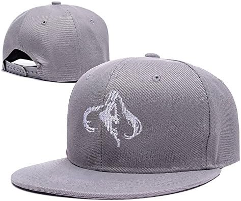 RHXING Hatsune Miku Anime Adjustable Snapback Caps Embroidery Hats Grey