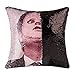 cygnus The Office Merch Dwight Schrute Mask Sequin Pillow Cover Mermaid Magic Reversible Decorative Change Color Pillow Covers 16x16 inch Funny Gag Gifts,Black