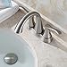 PARLOS Bathroom Faucet Two-Handle Centerset Design with Pop-up Drain and Faucet Supply Lines, Brushed Nickel,Demeter 13625