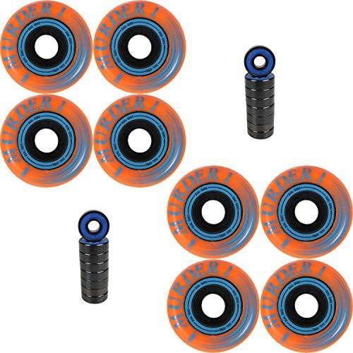 Aggressive Inline Skate Wheels Murder 1 Dual Duro 57mm Orange 8 Pack Abec 7