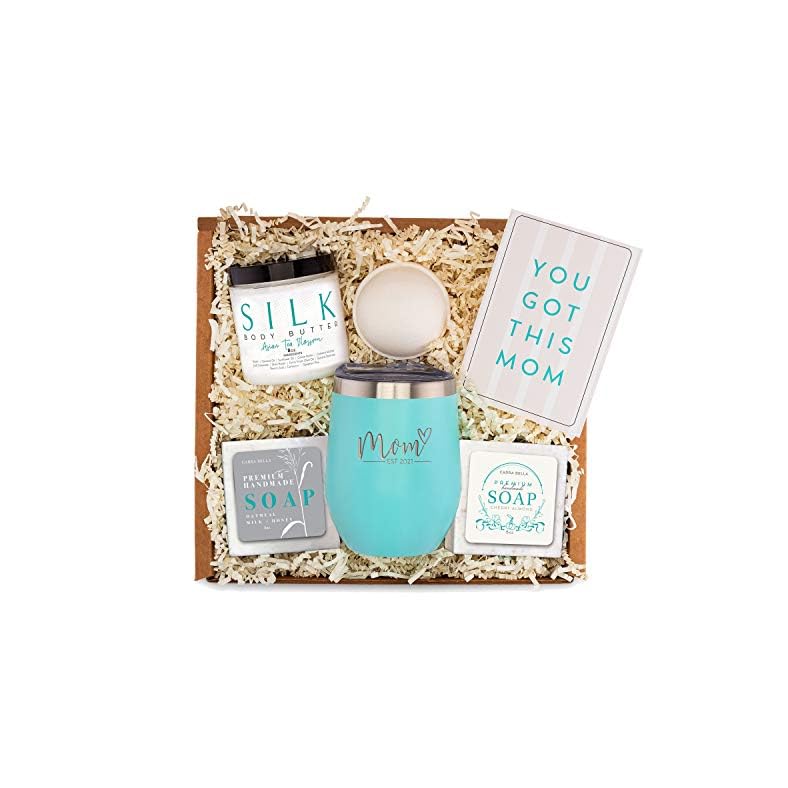 New Mom Gifts for Women – Pregnancy Gifts for First Time Moms to Be Gift – Mom Est. 2021 Spa Bath Box Set w/ Mint…