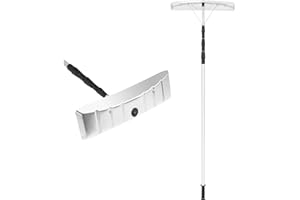 IRONMAX Telescoping Snow Roof Rake, 21FT Lightweight Aluminum Snow Removal Tool with 25 Inch Blade and Extendable Pole, Roof 