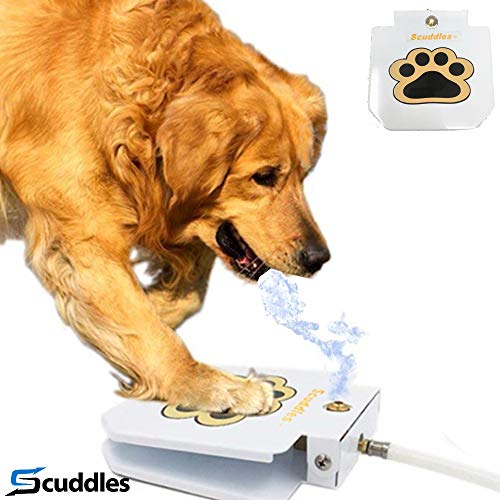 Scuddles Dog Water Fountain Step On Toy - Paw Petal Activated Dog Water Sprinkler Essential for Your Pets Happiness and Fun- Outdoor Automatic Water Dog Fountain for Big and Small Dogs Drinking and Pl