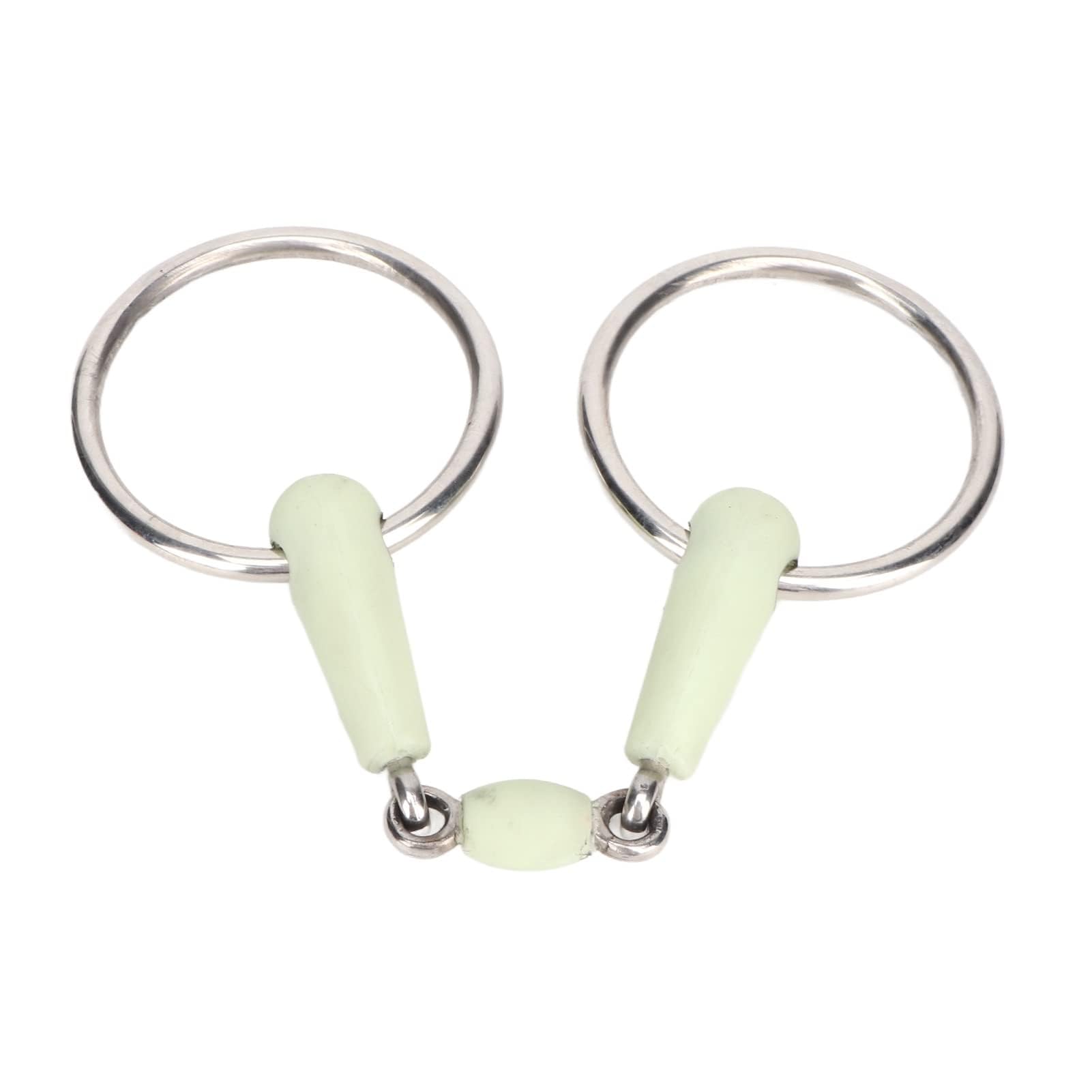 BAOFUYA Horse Mouth Bit Stainless Steel Rings with Rubber Mouthpiece Flavour Loose Ring Snaffle Bit for Horses Training and Riding