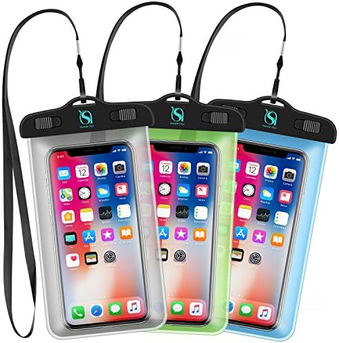 Natalie Styx Waterproof Phone Case, IPX8 Waterproof Cell Phone Dry Bag Pouch for iPhone6/6S Plus/7/7 Plus/8/8 Plus/5/5s, Samsung Galaxy S8/S7, Note 5 4, HTC, LG, Sony, Nokia - Up to 6 Inches (3 Pack)