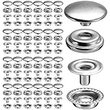100pcs Stainless Steel Fastener Snap Press Stud Cap Button Marine Boat Canvas