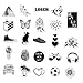 Hydro Aesthetic VSCO Stickers Water Bottles Big 50 Pack Girl Waterproof Durable Vinyl Decal for Laptop Phone Travel Case Pad (Black White)