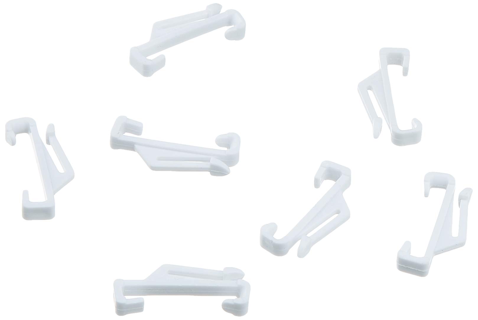Merriway BH03705 (16 Pcs) Curtain Track Rail Gliders Hooks To Fit White Harrison Drape Track - Pack of 16 Pieces