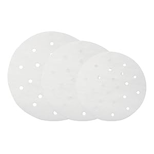 100pcs Air Fryer Bamboo Steamer Papers Liners Grill Steaming Papers Mat Perforated Parchment Non-stick Baking Accessories Kitchen Restaurant