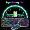 T3-Upgrade-Wireless-Keyboard-Mouse-Combo-Rainbow-Backlit-24G-Rechargeable-Mechanical-Feel-Gaming-Keyboard-2400DPI-6-Buttons-Optical-Rainbow-LED-Gaming-Mouse-Free-Gaming-Mouse-Pads-Black T3 Upgrade Wireless Keyboard Mouse Combo, Rainbow Backlit 2.4G Rechargeable Mechanical Feel Gaming Keyboard + 2400DPI 6…
