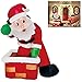 4 Foot Inflatable Santa Santa LED Light Up Christmas Xmas Inflatable Rooftop Santa Santa Carry Gift Bag for Blow Up Yard Decoration, Indoor Outdoor Garden Christmas Decoration