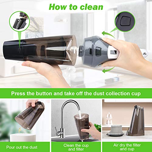 VACPOWER Handheld Vacuum, Cordless Handheld Vacuum, 6500PA Portable Hand Vacuum Cleaner with