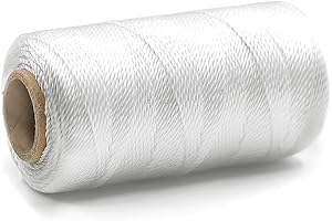 GOLDEN COCK Mason Line String 1.3mm Thick Twisted Polypropylene – Durable Construction Twine for Laying Bricks, Blocks, Fences in Gardening, DIY & Landscaping Projects (White, 393 Ft)