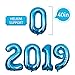 2019 Balloons Kit Blue, Graduation Party Balloons - 40 Inch Number Foil Balloons, Confetti Balloons for Wedding Bridal Shower and Children Graduation Party Decorations Supplies