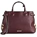 Tote Bag Handbag Authentic Burberry Medium Banner in Leather and House Check MAHOGANY RED Item 39630371