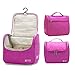 KIPOZI Hanging Toiletry Bag for Men & Women, Waterproof Toiletry Organizer For Travels, Travel Shower Bag with Mesh Pockets & Sturdy Hook (Fushcia)