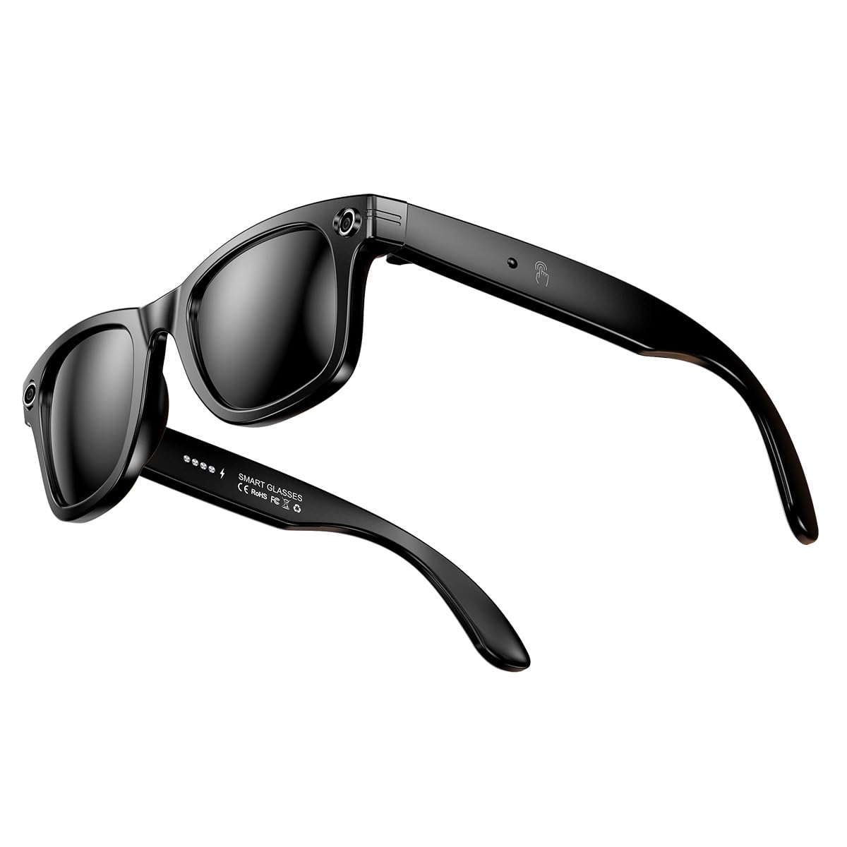 Photo 1 of Harlafou AI Smart Glasses HD Photo & Video,Bluetooth Sunglasses Built-in Speakers,IP65 Waterproof,Wireless Music & Call,Anti-blue glasses For men and Women (Black)