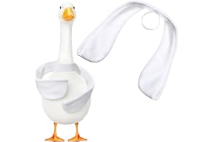 HekouJiub Porch Goose Wings, Poseable White Arms - 23”- 28" Porch Lawn Goose Outfit Accessories for Outdoor Patio Yard Statue