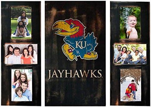 Kansas Jayhawks KU Photo Frame Set 3pc Wooden Picture Frame