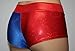 Dilly Duds Red and Blue Hologram Spandex Mid Rise Cheeky Booty Shorts
