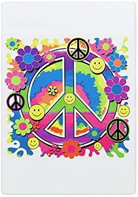 Glass Cutting Board Neon Smiley Face Floral Peace Symbol