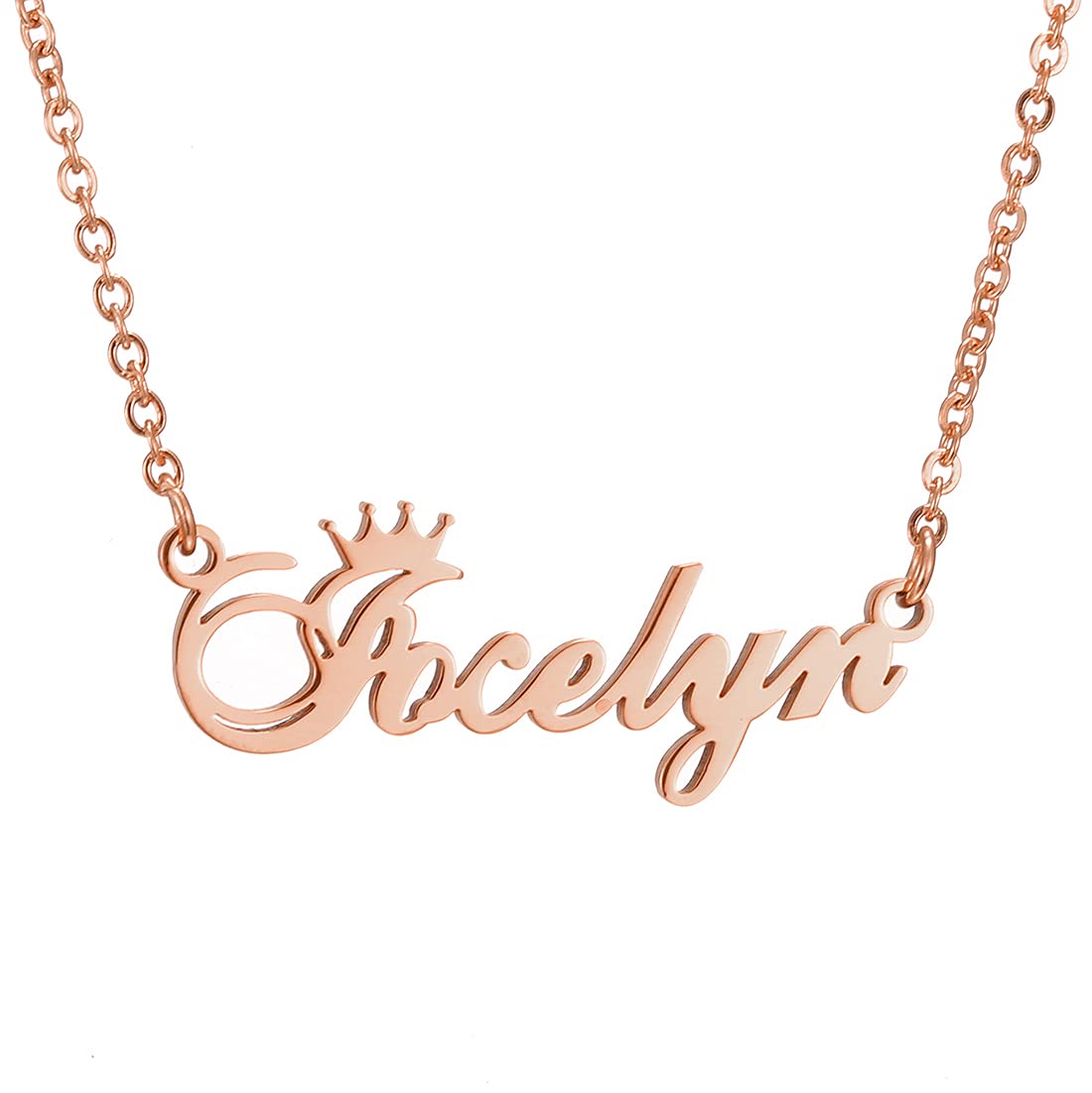 SKQIR Personalized Name Necklace Rose Gold