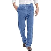 IDEALSANXUN Mens Elastic Waist Jeans with Zipper and Button