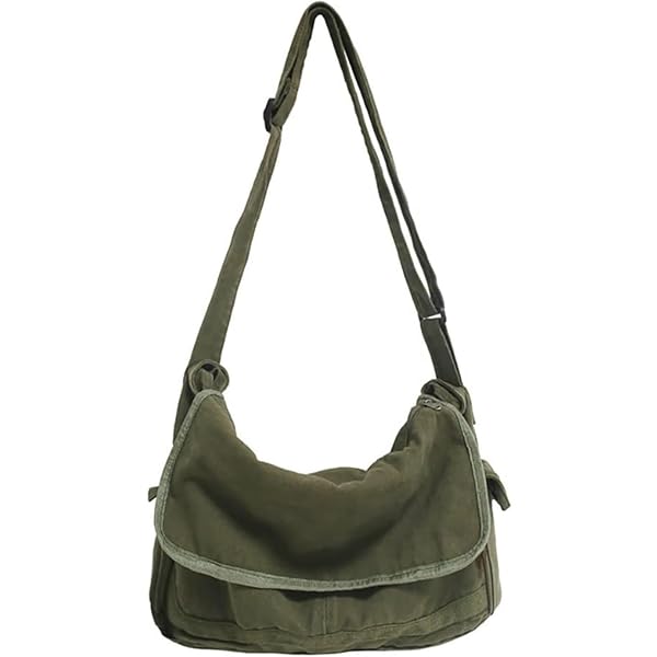 Amazon.com: Vintage Canvas Crossbody Messenger Bag with Multiple