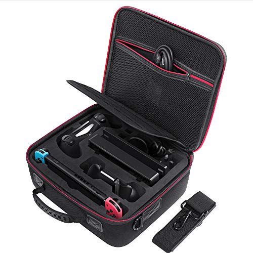 BENGOO Carrying Storage Case for Nintendo Switch, Deluxe All-Protective Hard Travel Carry Bag with Handle and Shoulder Strap for Nintendo Switch Console & Accessories - Thumbnail 7