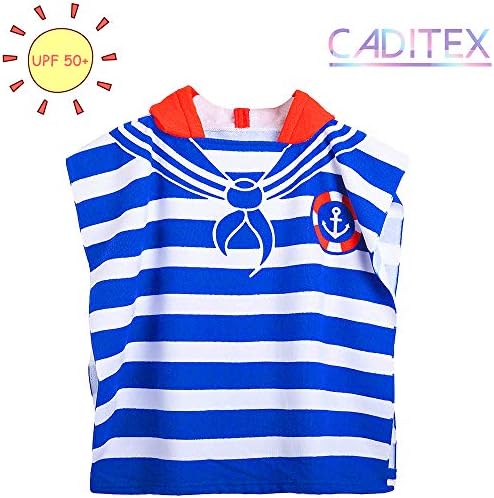 CADITEX Toddler Hooded Beach Bath Towel - Kids Hooded Bath/Beach Towel Girls Boys Cute Cartoon Animal Full Vitality (Blue Navy)